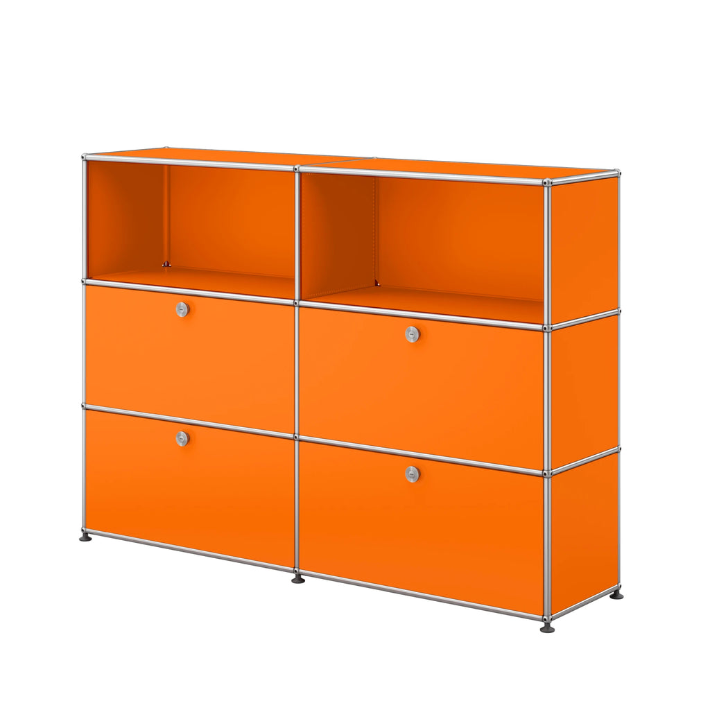 USM Haller Sideboard 2x3 mit vier Klapptüren unten in Orange
