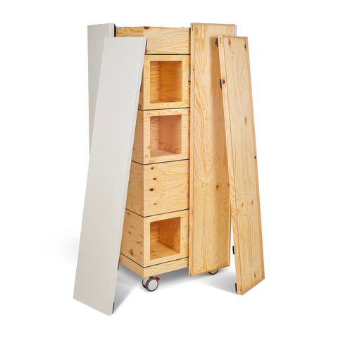 Bene PIXEL Tower mit abgenommenen Trays und Tops