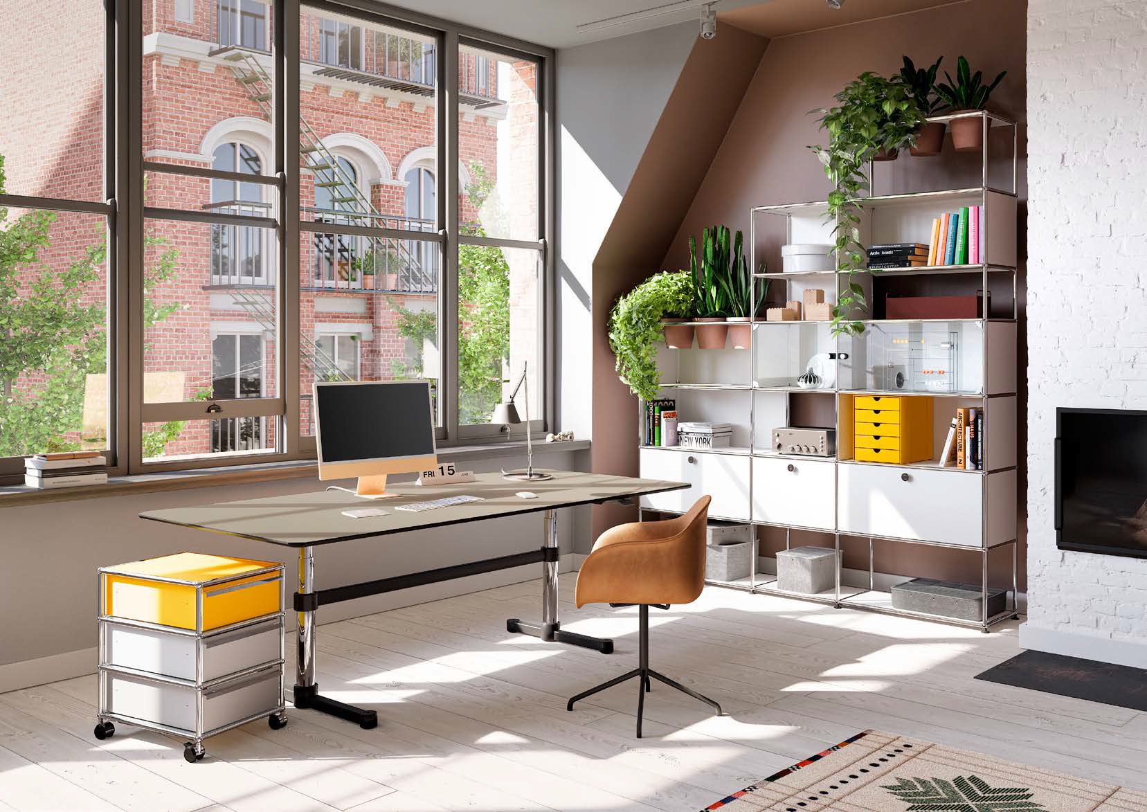 USM Haller Büro mit USM Kitos, USM Haller Sideboards und Highboards