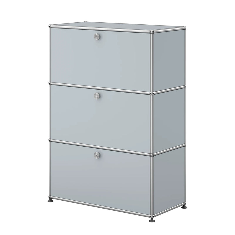 USM Haller Highboard M mit drei Klapptüren in Mattsilber | Mattsilber M