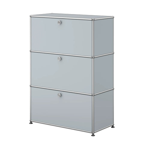 USM Haller Highboard M mit drei Klapptüren in Mattsilber | Mattsilber M