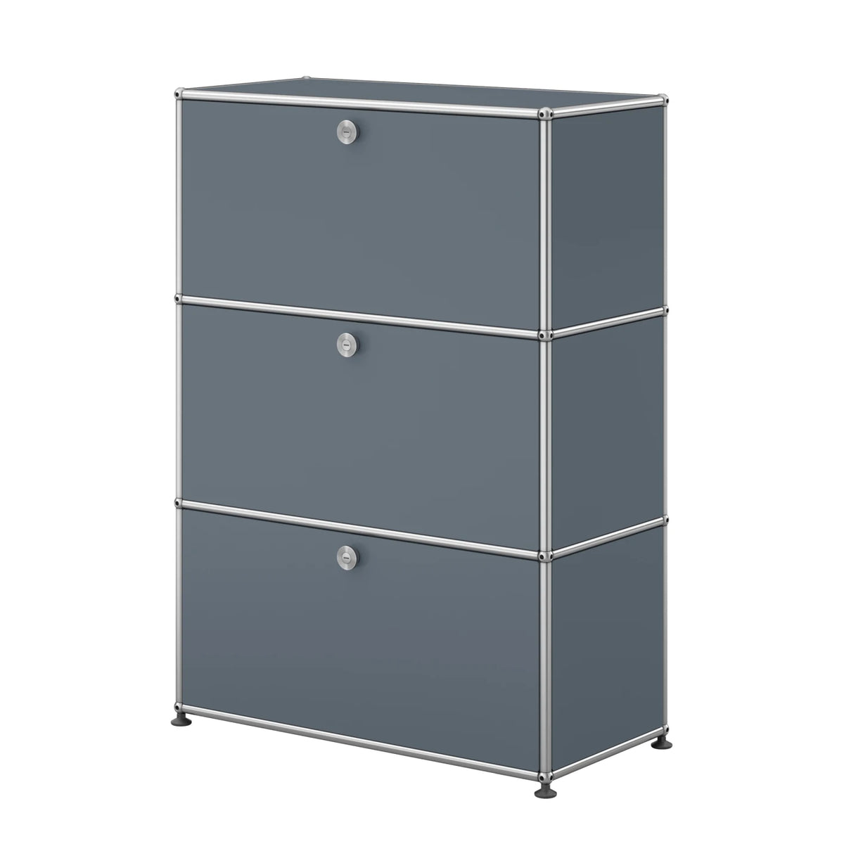 USM Haller Highboard M mit drei Klapptüren in Mittelgrau | Mittelgrau M