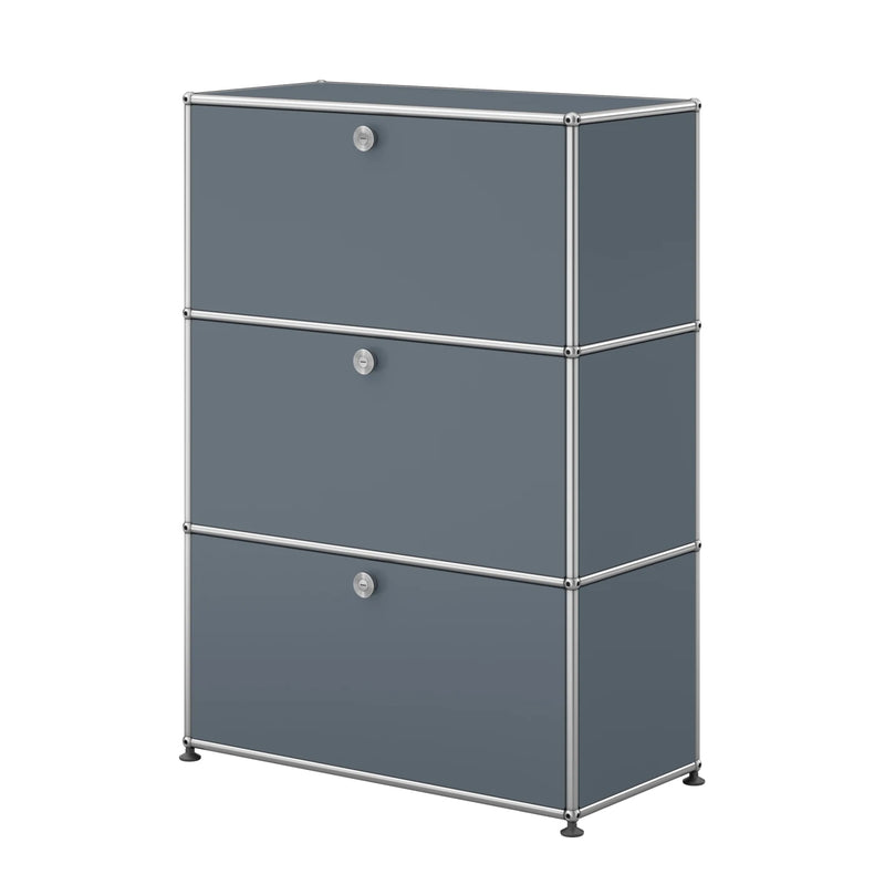 USM Haller Highboard M mit drei Klapptüren in Mittelgrau | Mittelgrau M