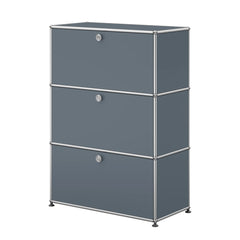 USM Haller Highboard M mit drei Klapptüren in Mittelgrau | Mittelgrau M