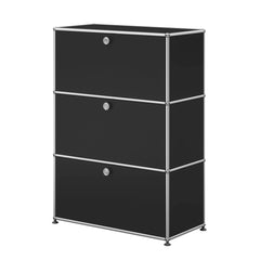 USM Haller Highboard M mit drei Klapptüren in Schwarz | Schwarz M