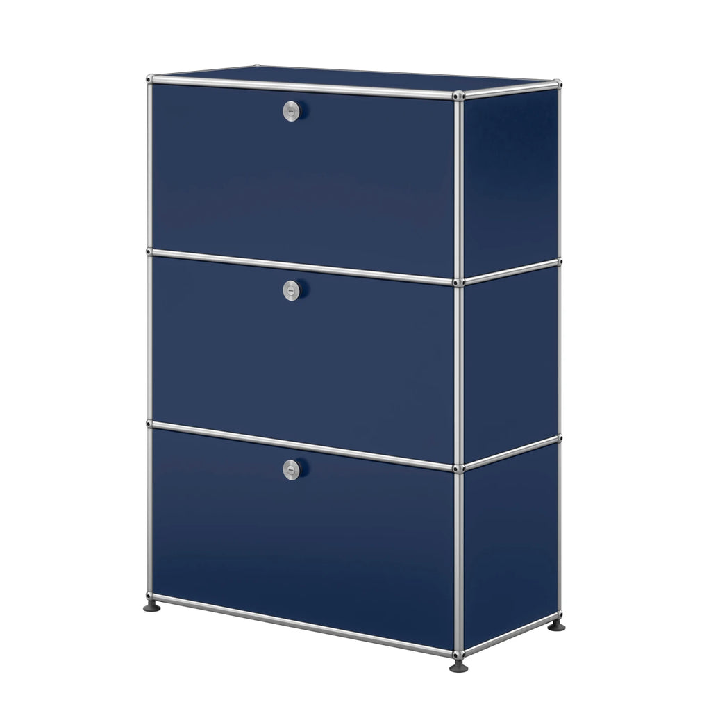 USM Haller Highboard M mit drei Klapptüren in Stahlblau