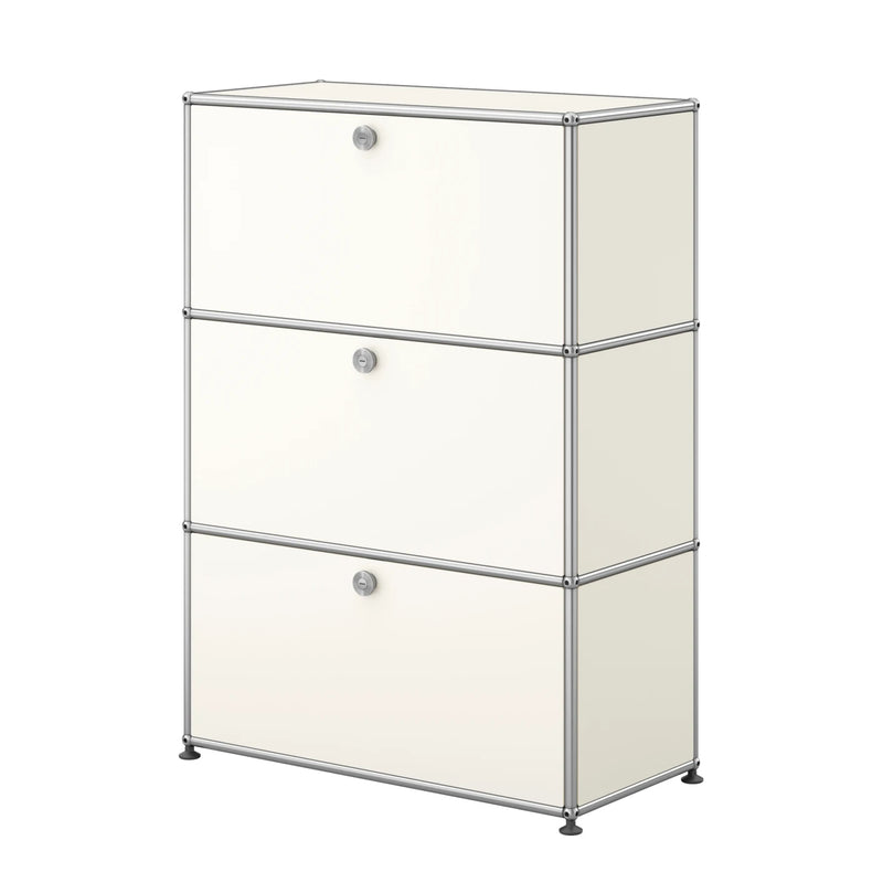 USM Haller Highboard M mit drei Klapptüren in Reinweiß | Weiß M