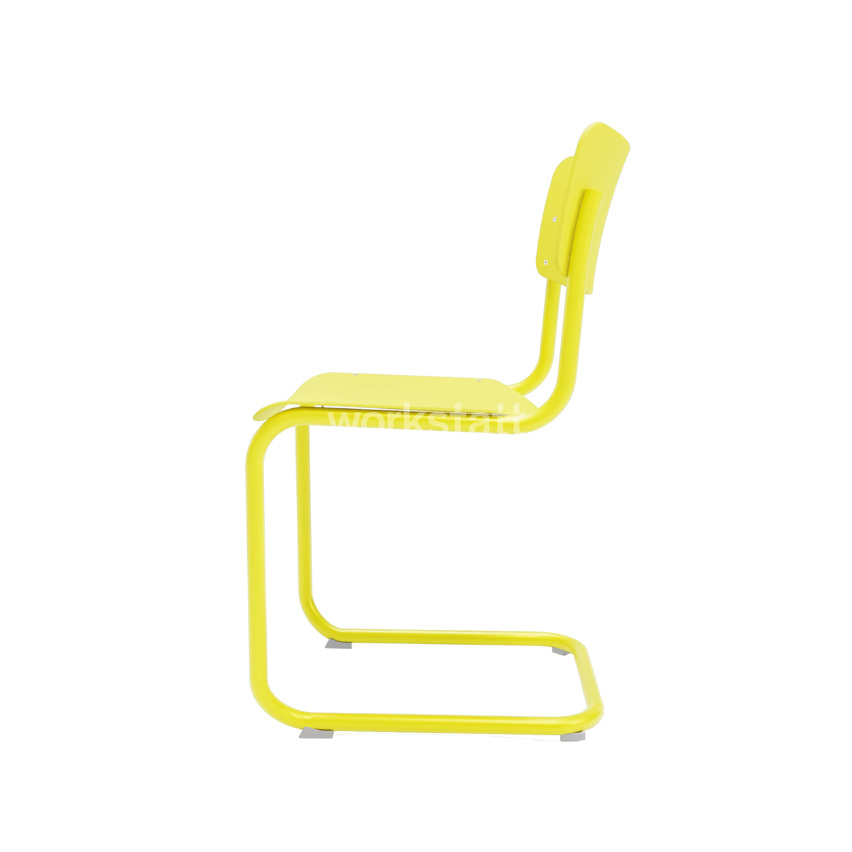 Thonet Freischwinger S43 in Schwefelgelb von rechts