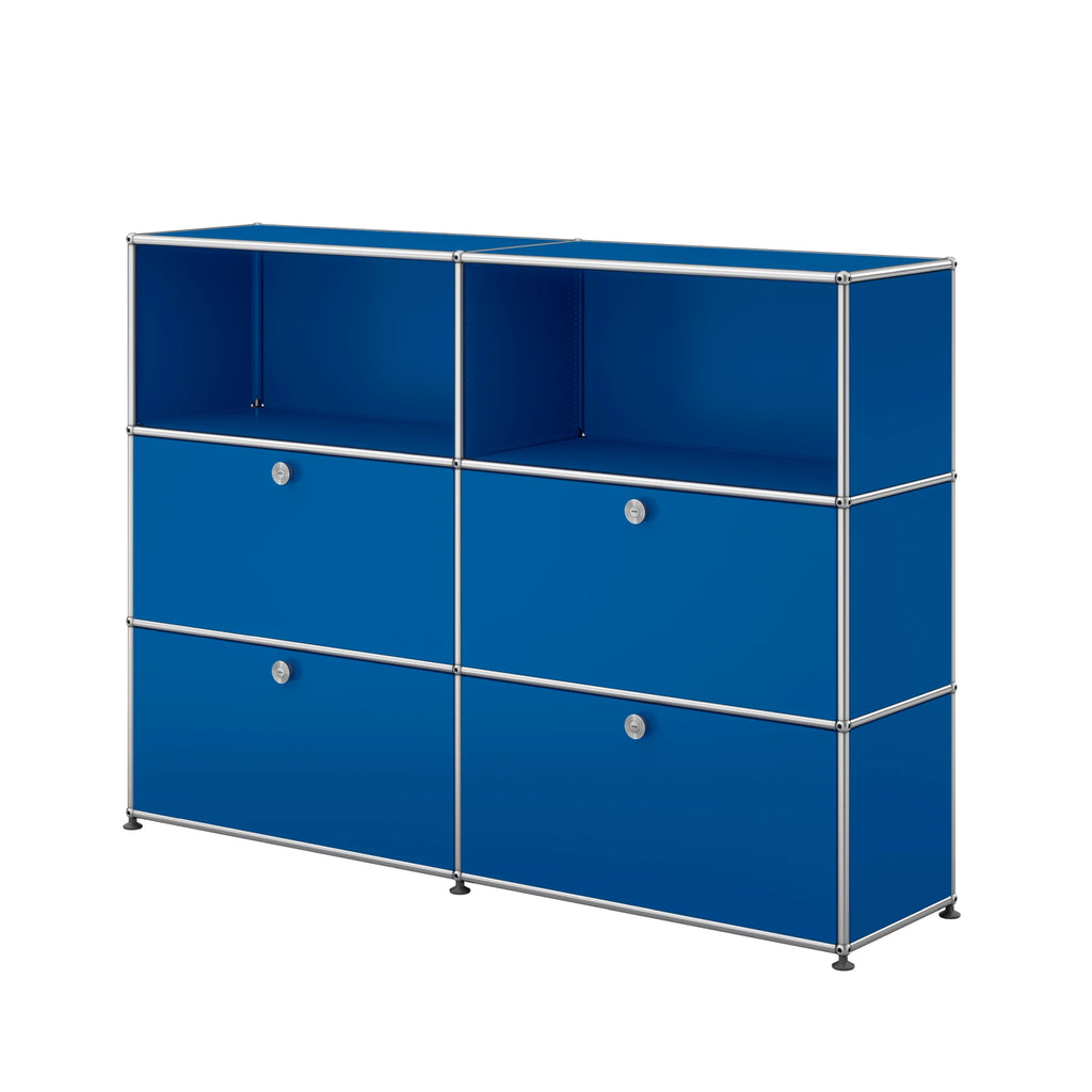 USM Haller Sideboard 2x3 mit vier Klapptüren unten in Enzianblau