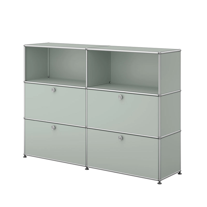 USM Haller Highboard L mit vier Klapptüren in Lichtgrau | Lichtgrau L