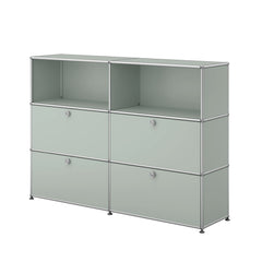 USM Haller Highboard L mit vier Klapptüren in Lichtgrau | Lichtgrau L