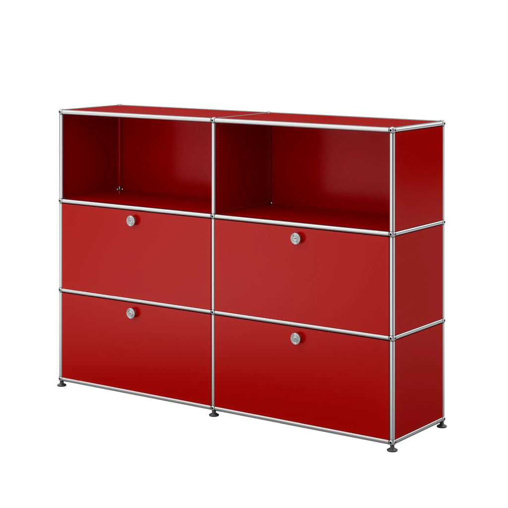 USM Haller Sideboard 2x3 mit vier Klapptüren unten in Rot