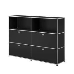 USM Haller Highboard L mit vier Klapptüren in Schwarz | Schwarz L