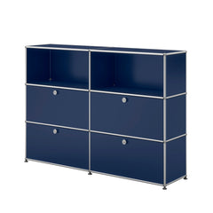 USM Haller Highboard L mit vier Klapptüren in Stahlblau | Stahlblau L