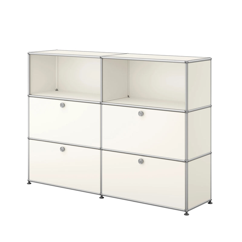 USM Haller Highboard L mit vier Klapptüren in Reinweiß | Weiß L