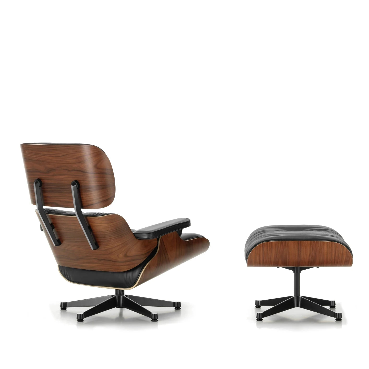 Vitra Eames Lounge Chair mit Ottomane von hinten