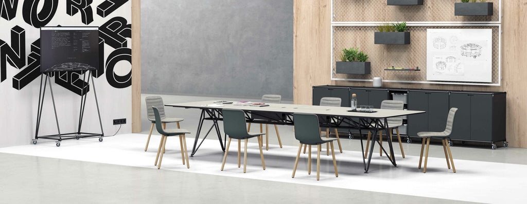 System 180 Büro mit Pflanzkübeln