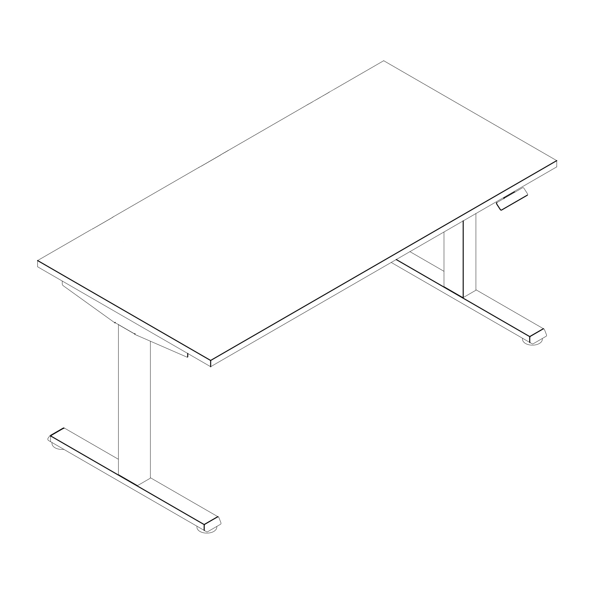 Technische Zeichnung Steelcase x LeiK Migration LTD höhenverstellbarer Schreibtisch