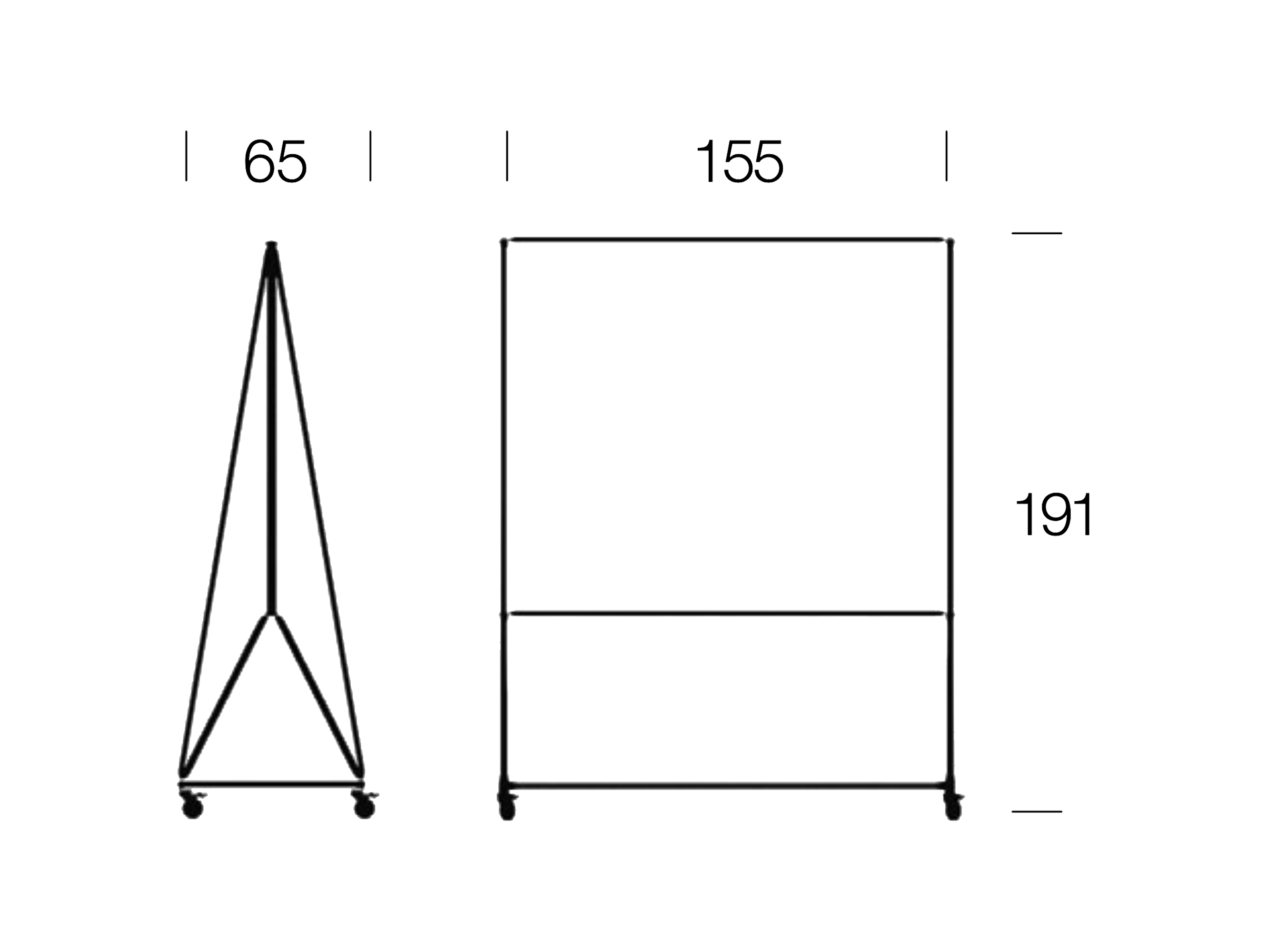 System 180 DT-Line Whiteboard M technische Zeichnung