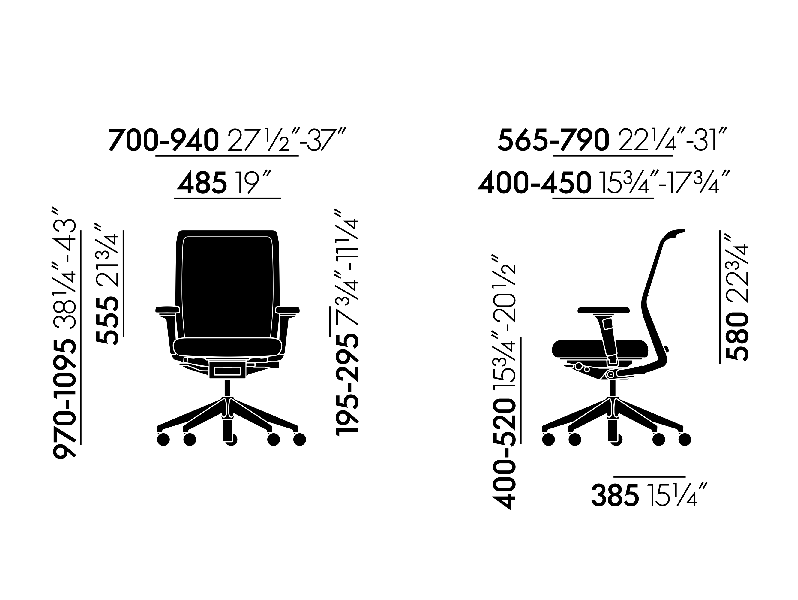 Vitra ID Mesh technische Zeichnung