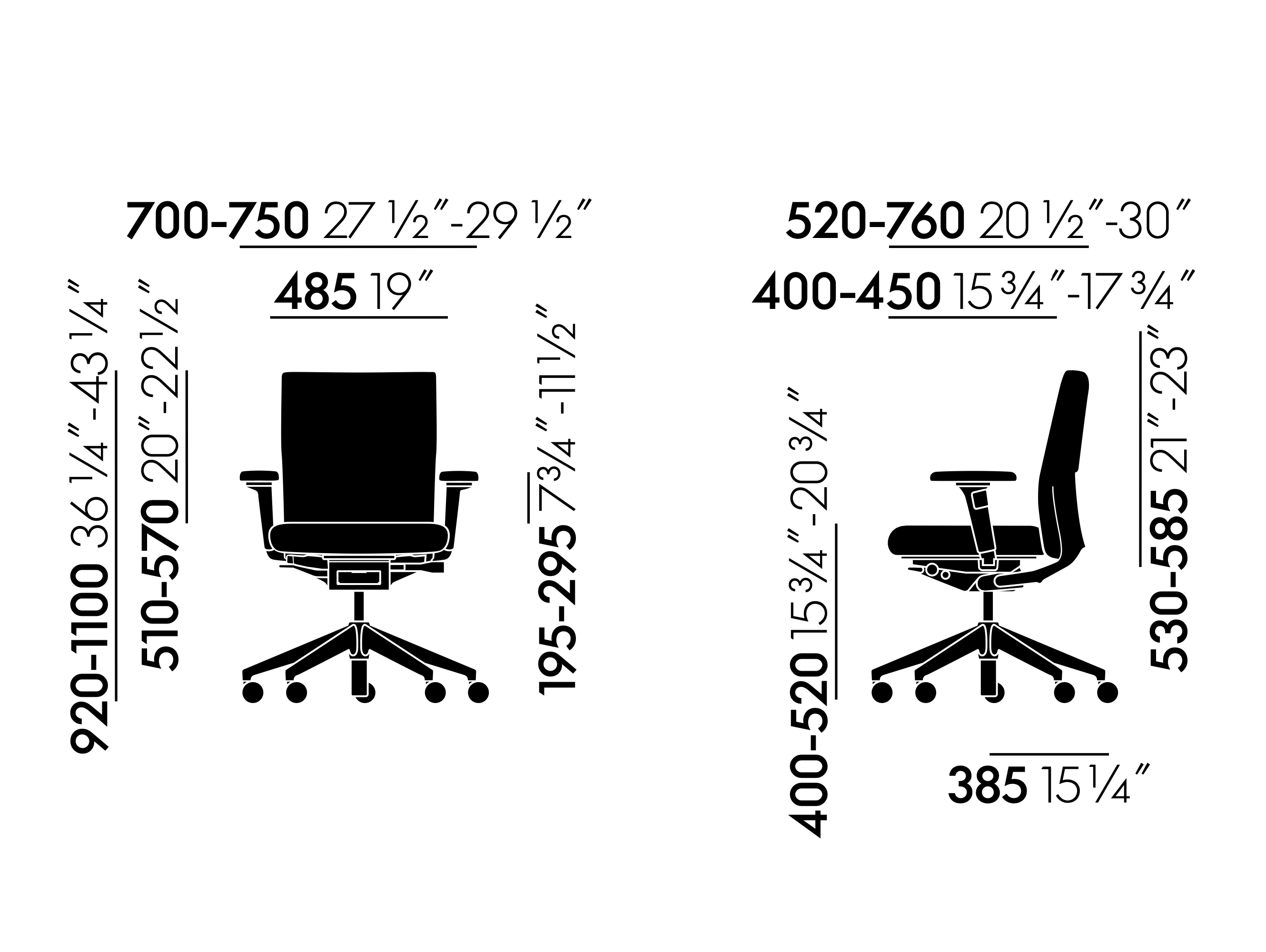 Vitra ID-Soft Technische Zeichnung