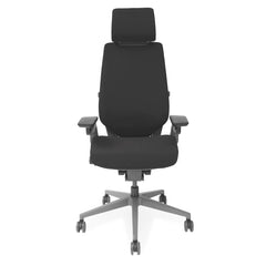 Steelcase Gesture in Grau mit Kopfstütze von vorne | mit Kopfstütze