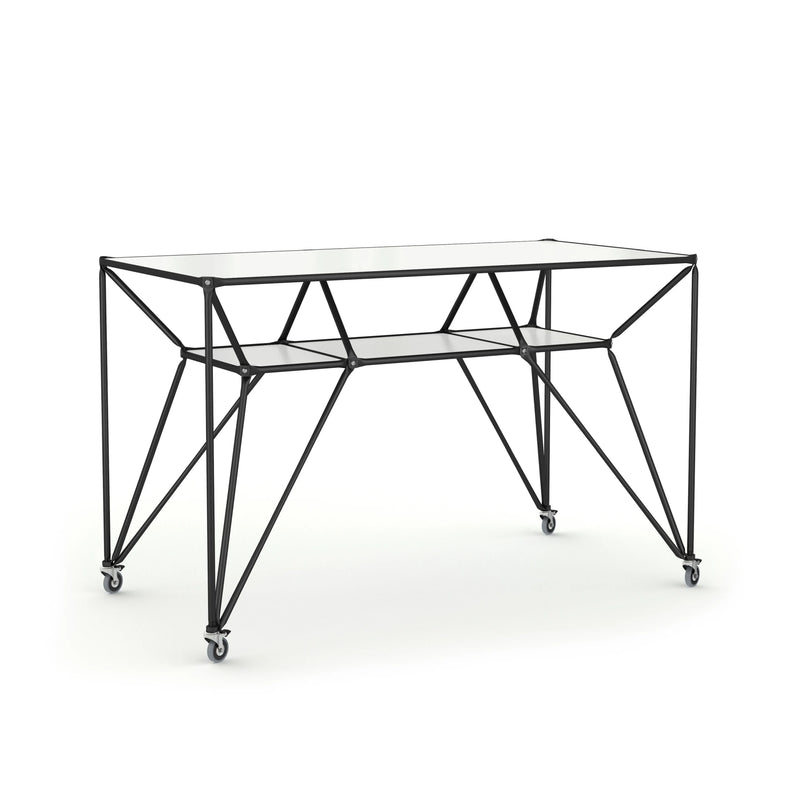 System 180 DT-Line Table T4-1 in weiß-schwarzem Design | Schwarz / Oberfläche weiß