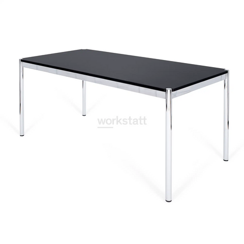 USM Haller Schreibtisch in Nero von links | Nero