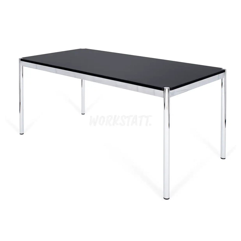 USM Haller Schreibtisch in Nero von links | Nero