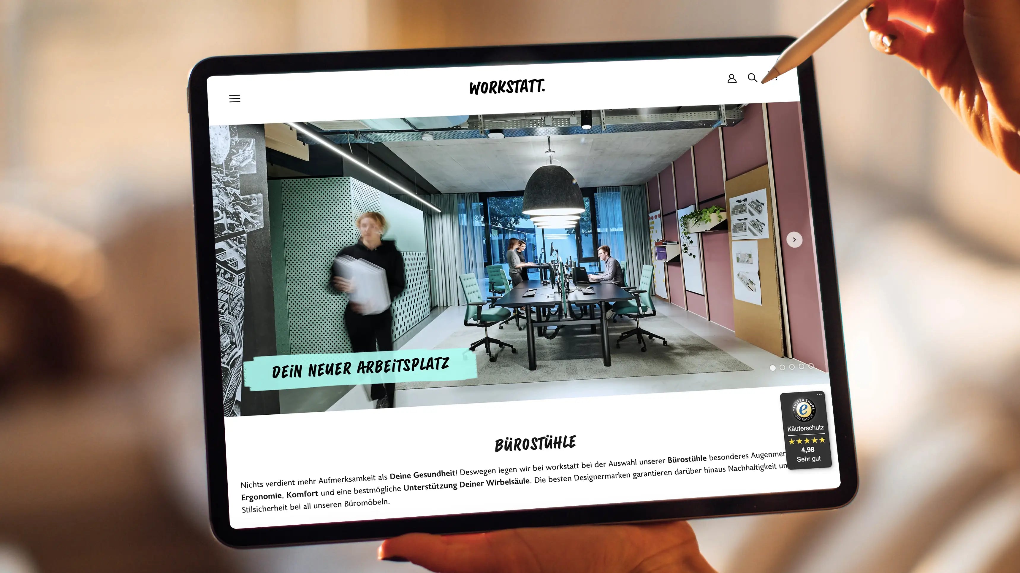 workstatt auf iPad 