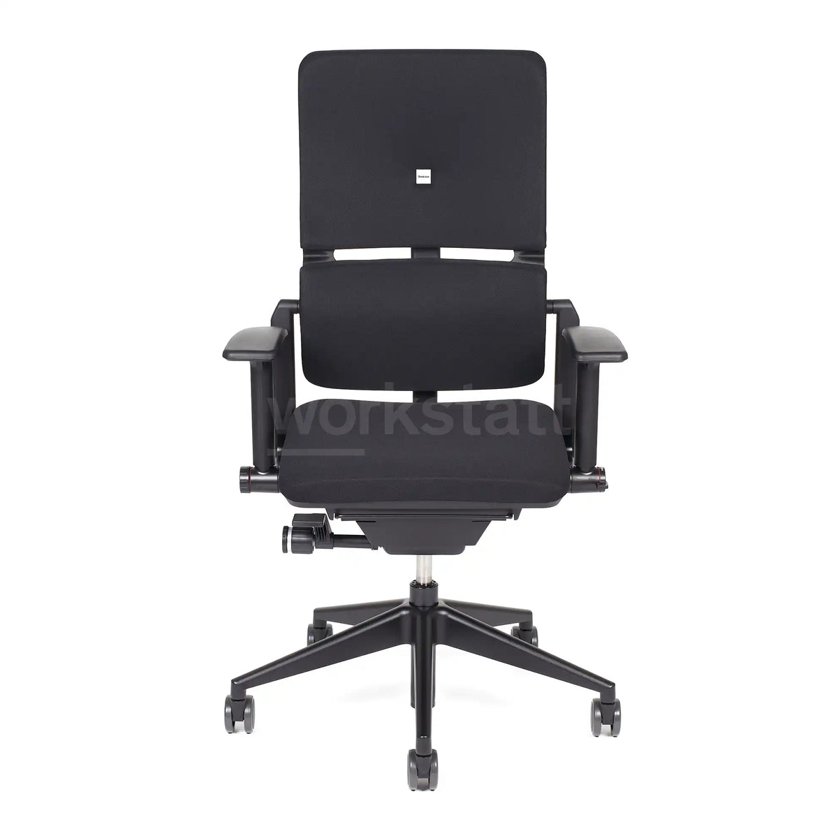 Steelcase Please Bürostuhl Black Edition von vorne gezeigt | ohne Kopfstütze