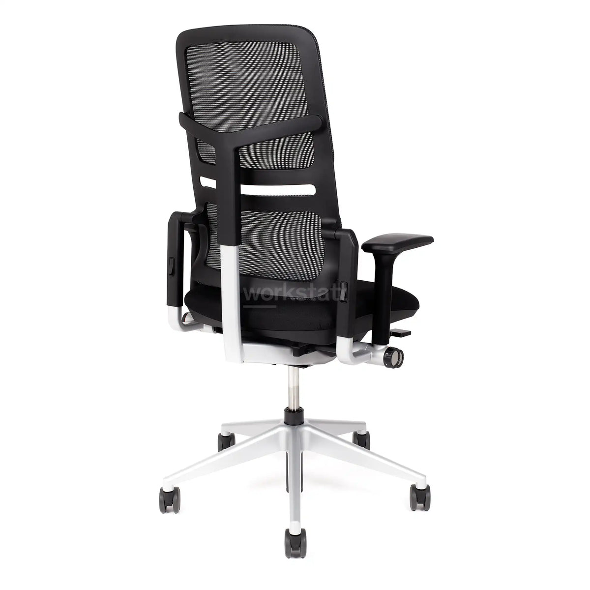 Steelcase Please Air Bürostuhl mit silbernem Fußkreuz von hinten links