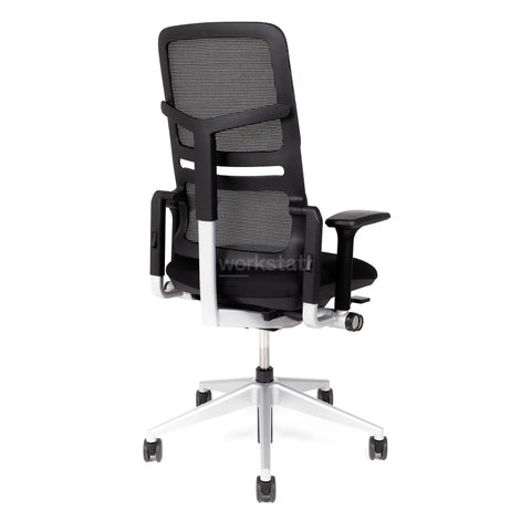 Steelcase Please Air Bürostuhl mit silbernem Fußkreuz von hinten links