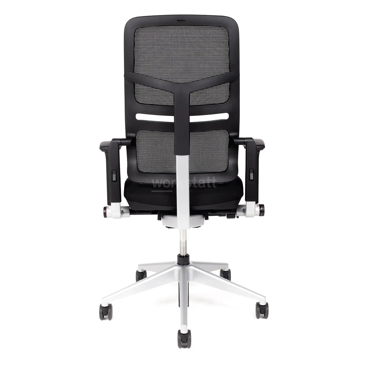 Steelcase Please Air Bürostuhl mit silbernem Fußkreuz von hinten