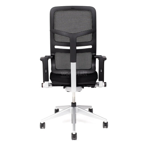 Steelcase Please Air Bürostuhl mit silbernem Fußkreuz von hinten