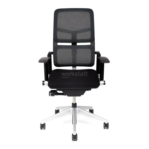 Steelcase Please Air Bürostuhl mit silbernem Fußkreuz von vorne