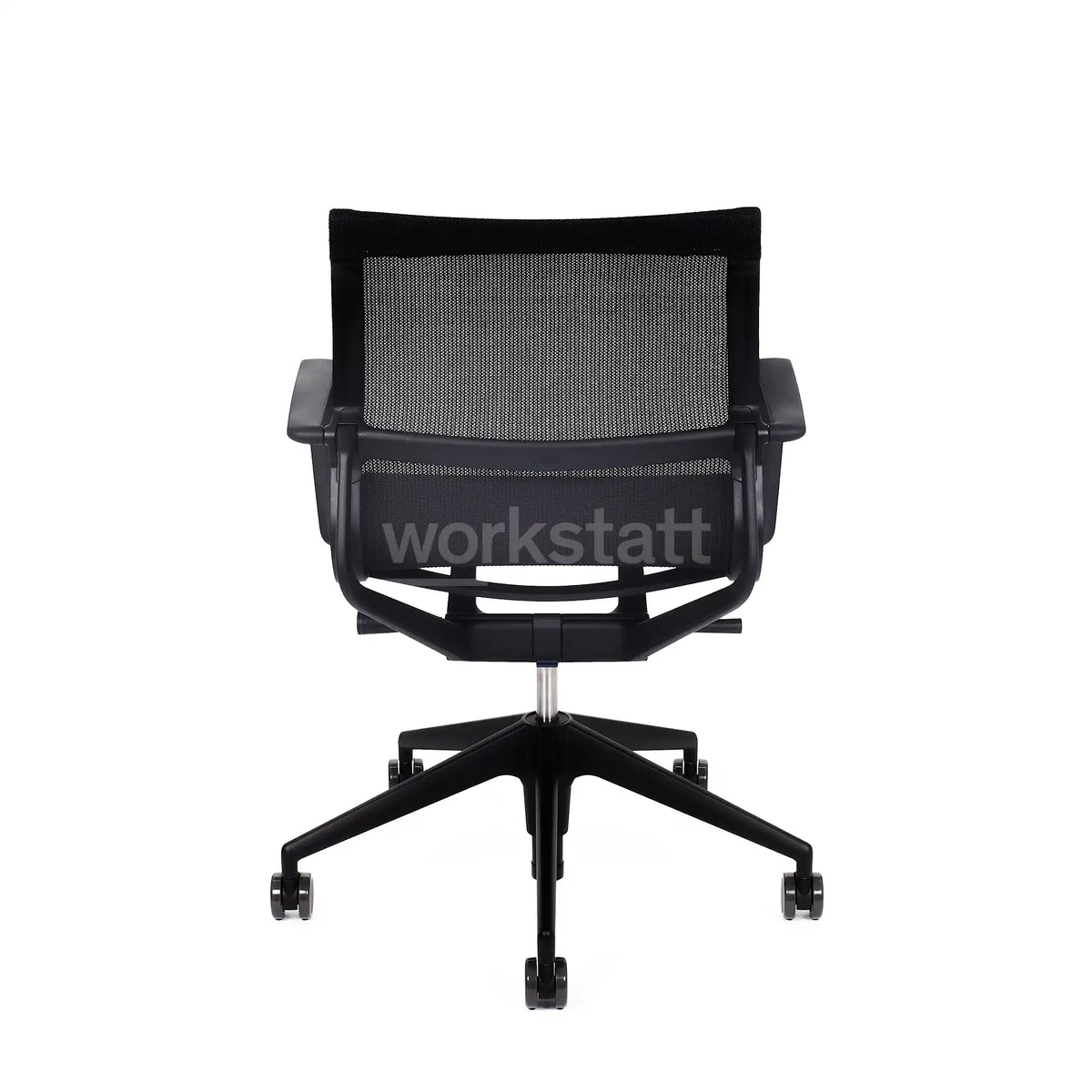 Vitra Physix Büorstuhl in Schwarz von hinten | Gestell schwarz / TrioKnit schwarz