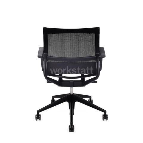 Vitra Physix Büorstuhl in Schwarz von hinten | Gestell schwarz / TrioKnit schwarz