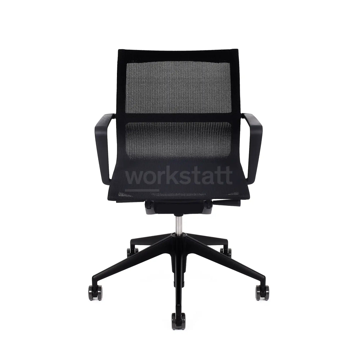 Vitra Physix Büorstuhl in Schwarz von vorne | Gestell schwarz / TrioKnit schwarz