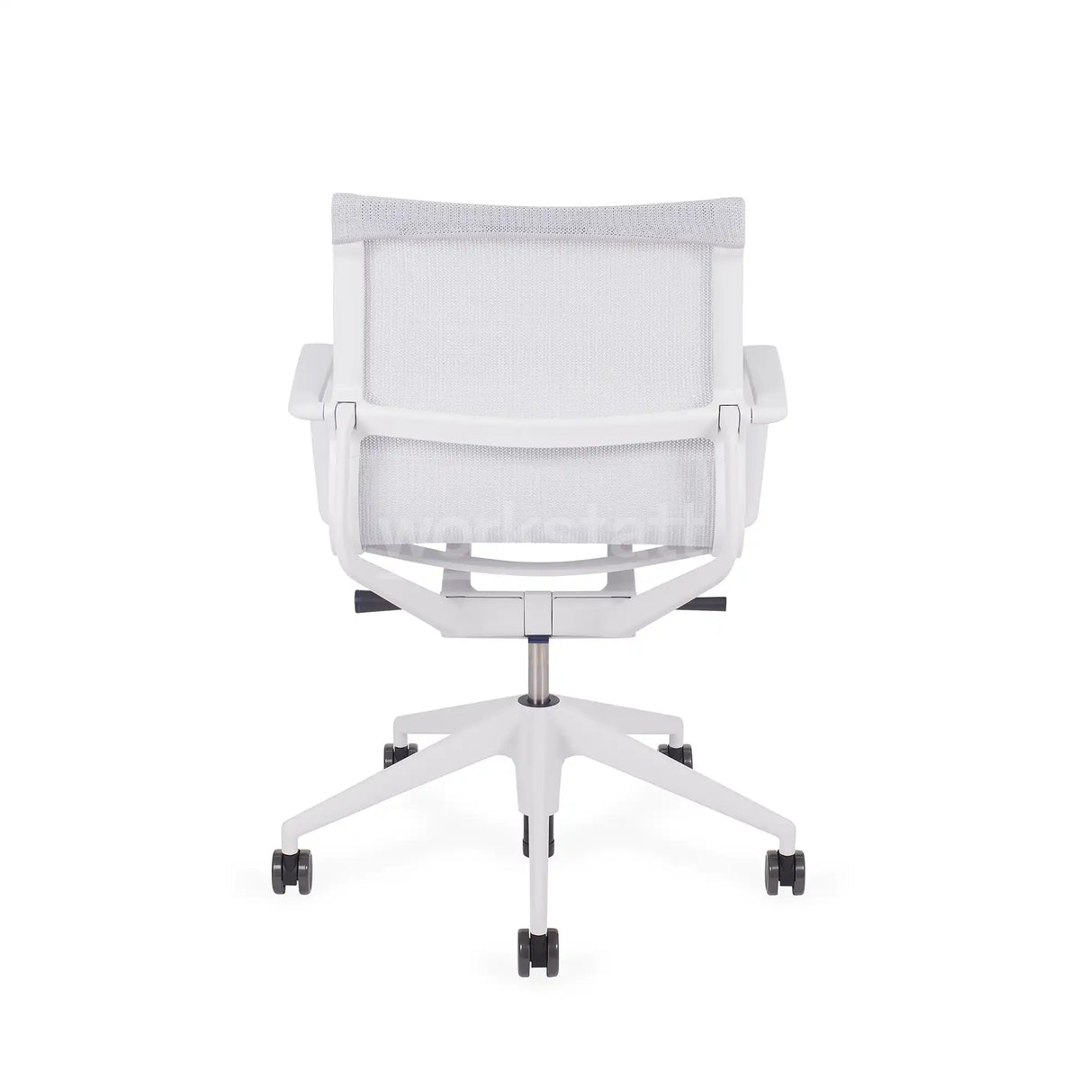 Vitra Physix Büorstuhl in Weiß von hinten  | Gestell soft-grau / TrioKnit silber
