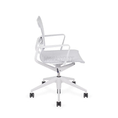 Vitra Physix Büorstuhl in Weiß von links  | Gestell soft-grau / TrioKnit silber