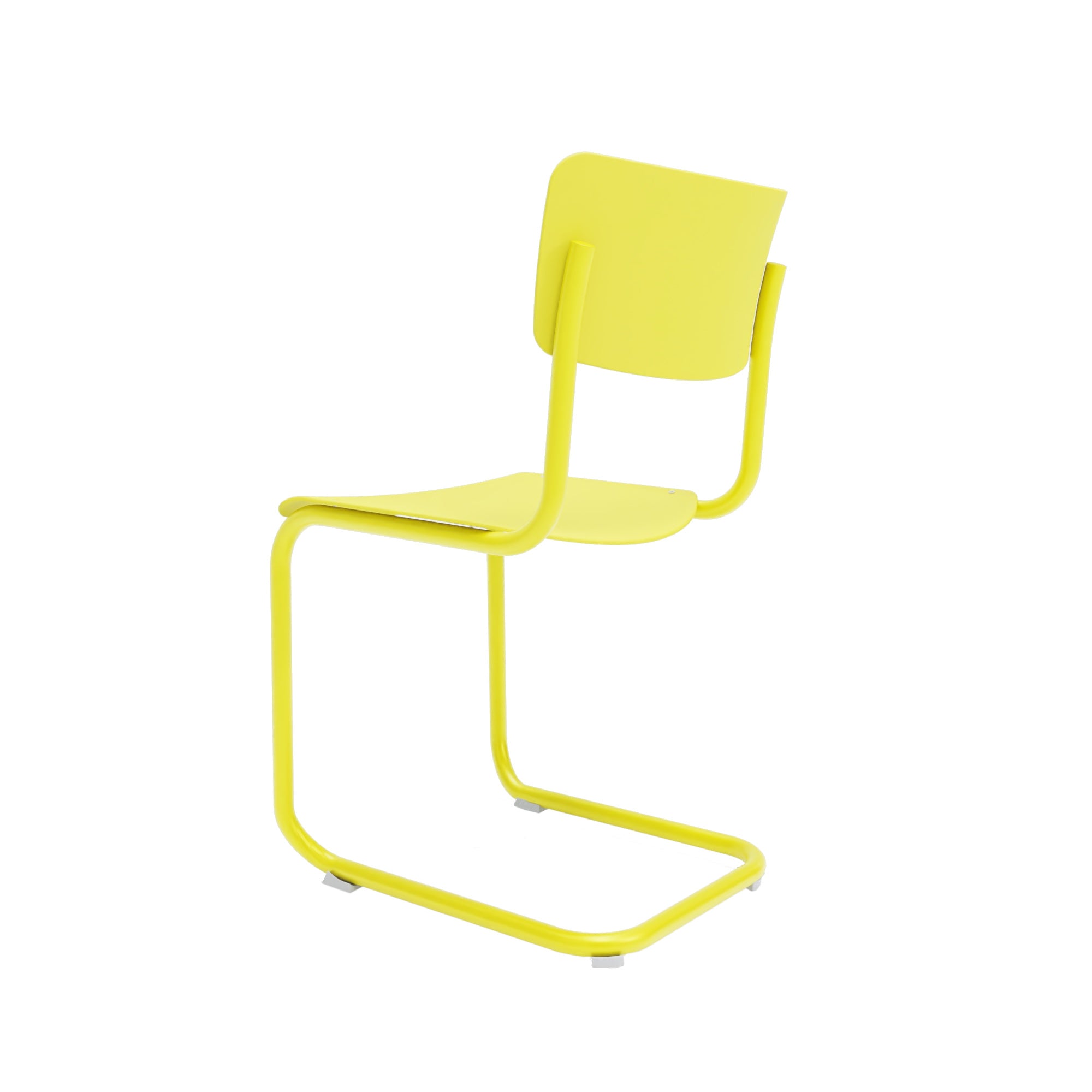 Thonet Freischwinger S43 in Schwefelgelb von hinten rechts