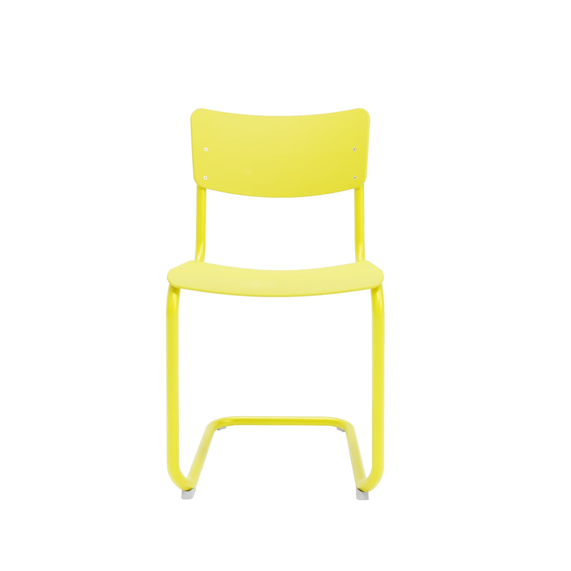 Thonet Freischwinger S43 in Schwefelgelb von vorne