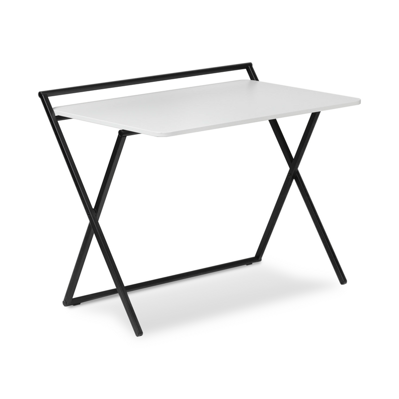 Bene Xpress Home-office Schreibtisch mit schwarzem Gestell und weißer Tischplatte | Gestell schwarz / Oberfläche weiß
